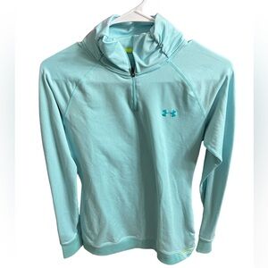 Under Armour Sz medium form fitting teal long sleeve 3/4 zip pullover